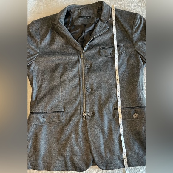 John Varvatos Button / Up-Down Zip Gray Jacket Size 46 - Picture 9 of 12